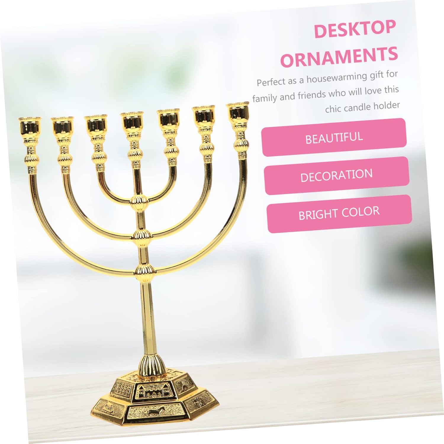 7-Piece Metal Candlestick Set for Israelis