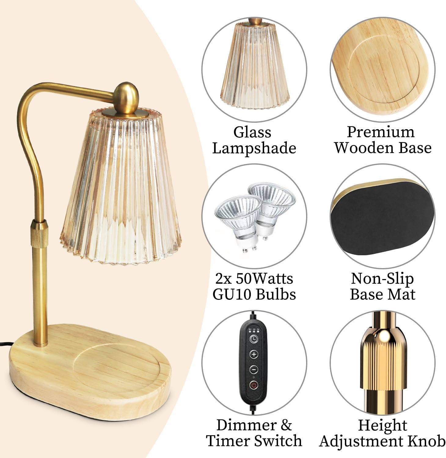 Adjustable Candle Warmer Lamp for Scented Jars