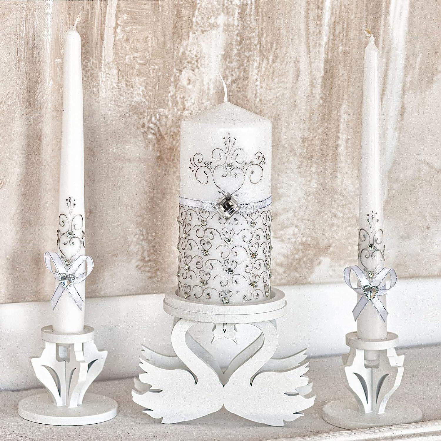 Three-Piece Unity Candle Set for Ceremony