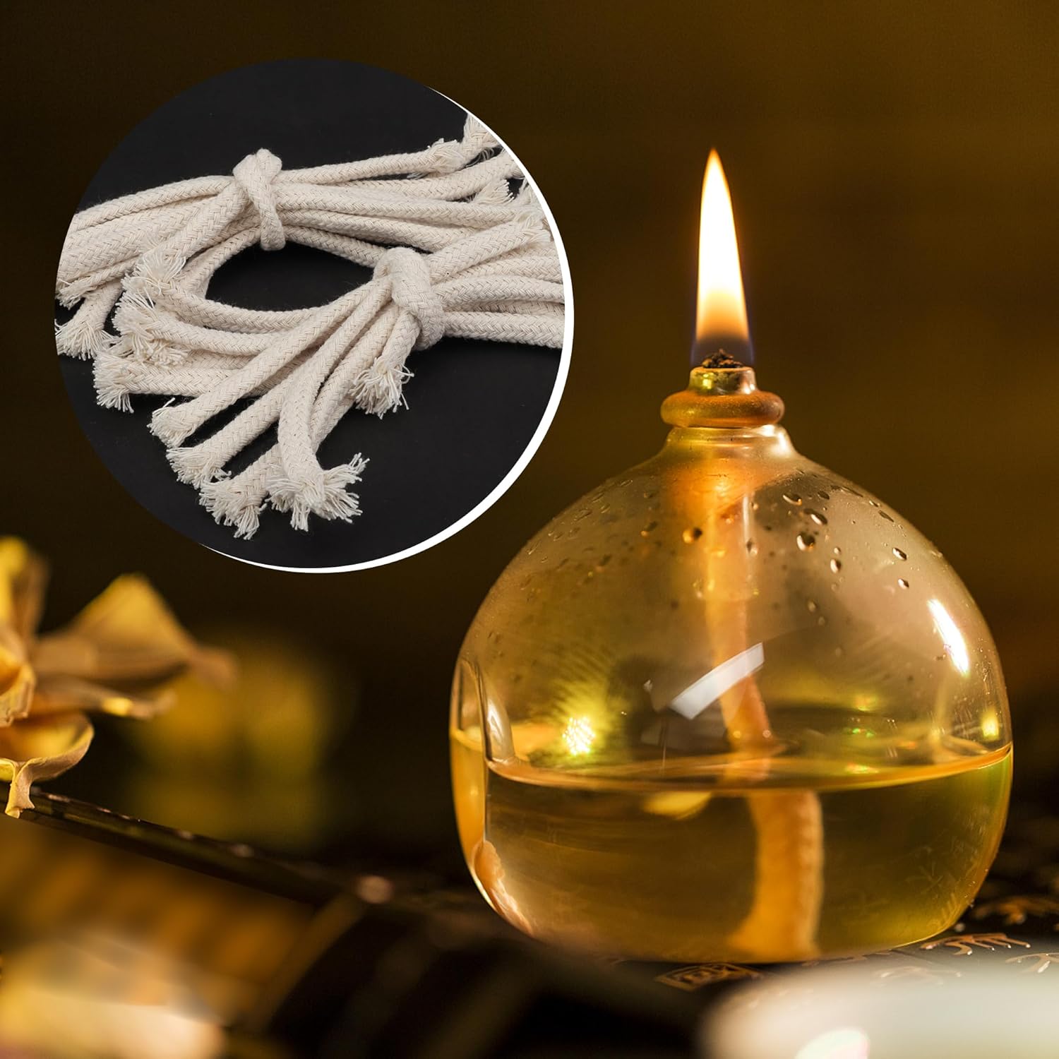 SWATOM 14 Round Cotton Lamp Wicks 20 Pack