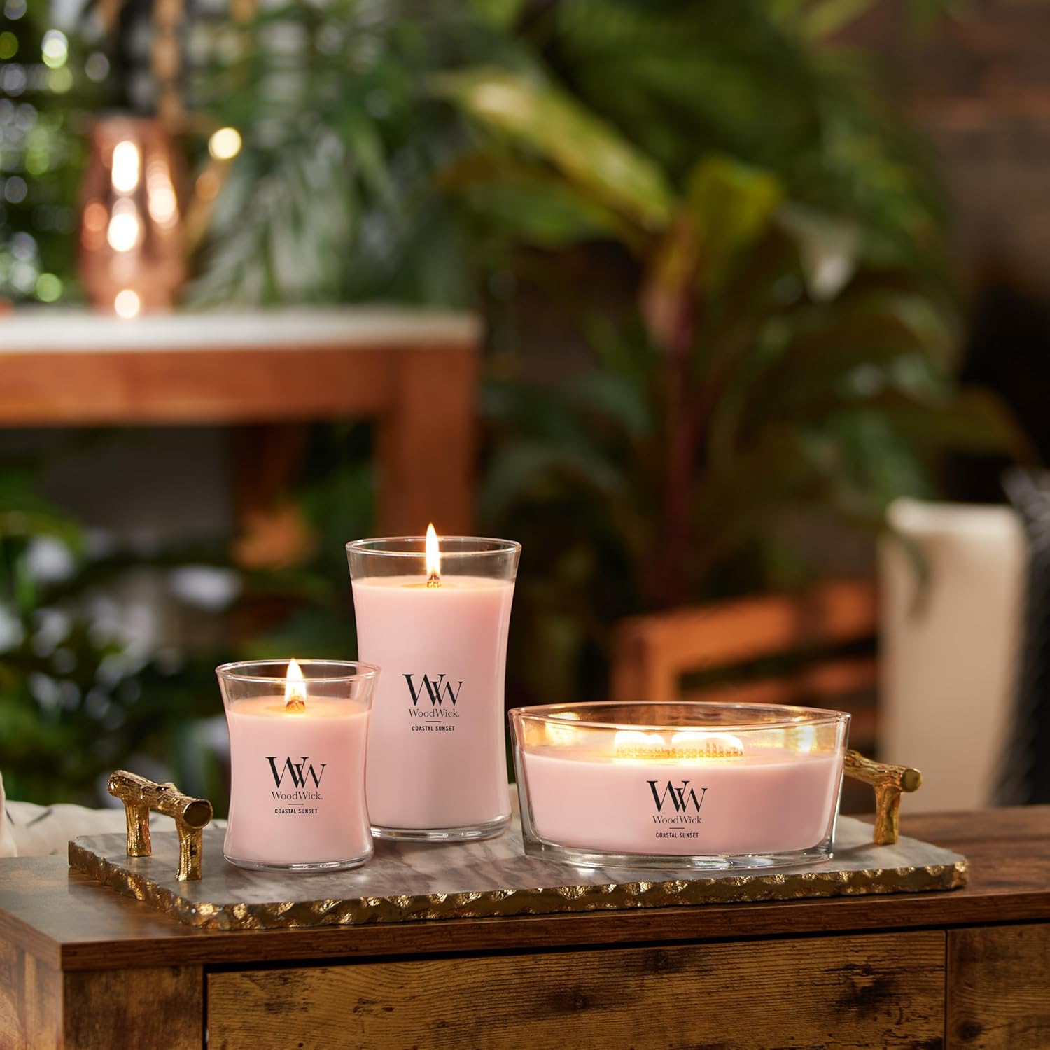 WoodWick Vanilla Sea Salt Scented Medium Hourglass Candle