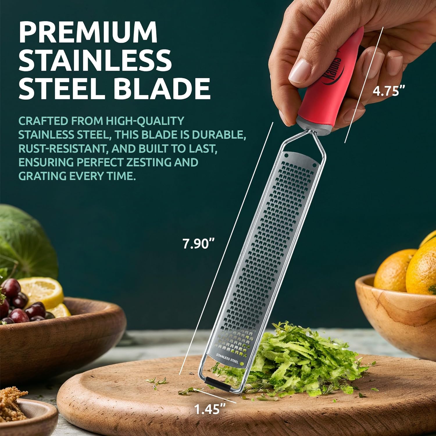 Lemon Zester Parmesan Grater Set with Stainless Steel Blades