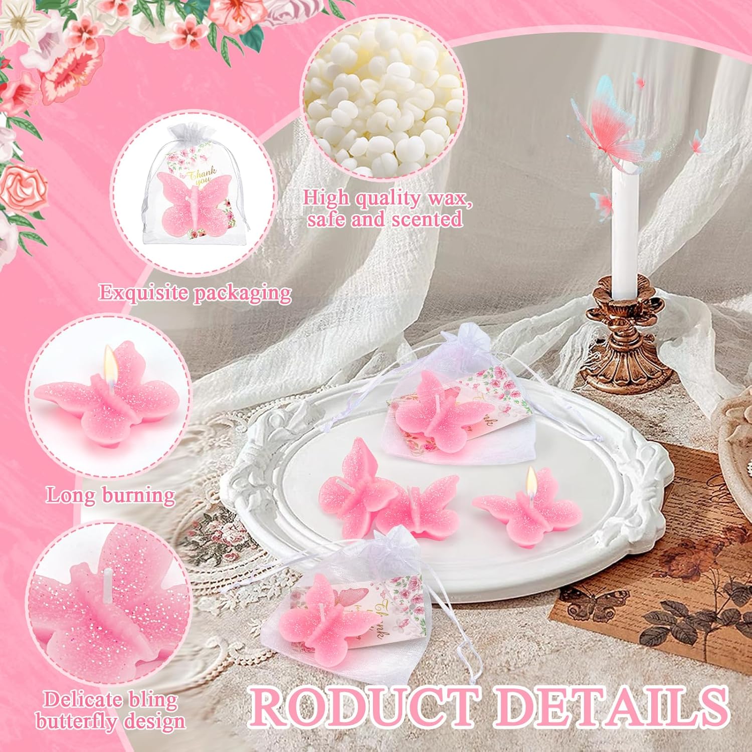 KBTDYHYY 50-Set Butterfly Baby shower Party Favors