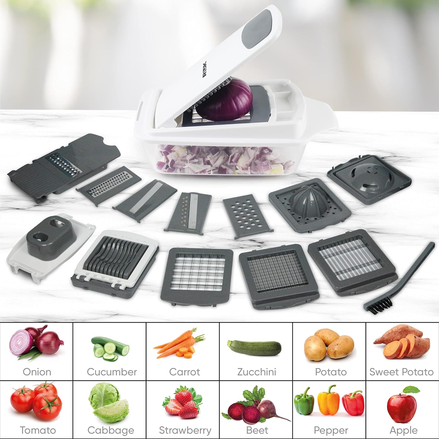 RK 22-in-1 Veggie Chopper Slicer with 11 Blades 1
