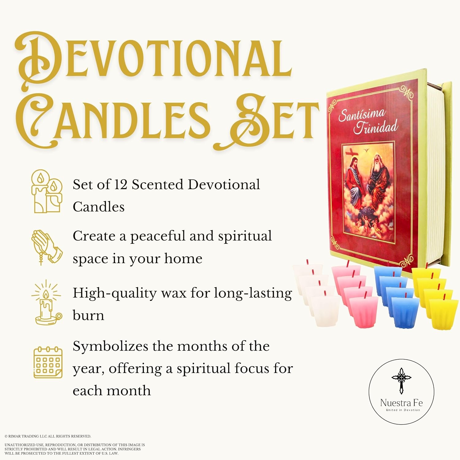 Nuestra Fe 12-Piece Devotional Candle Set