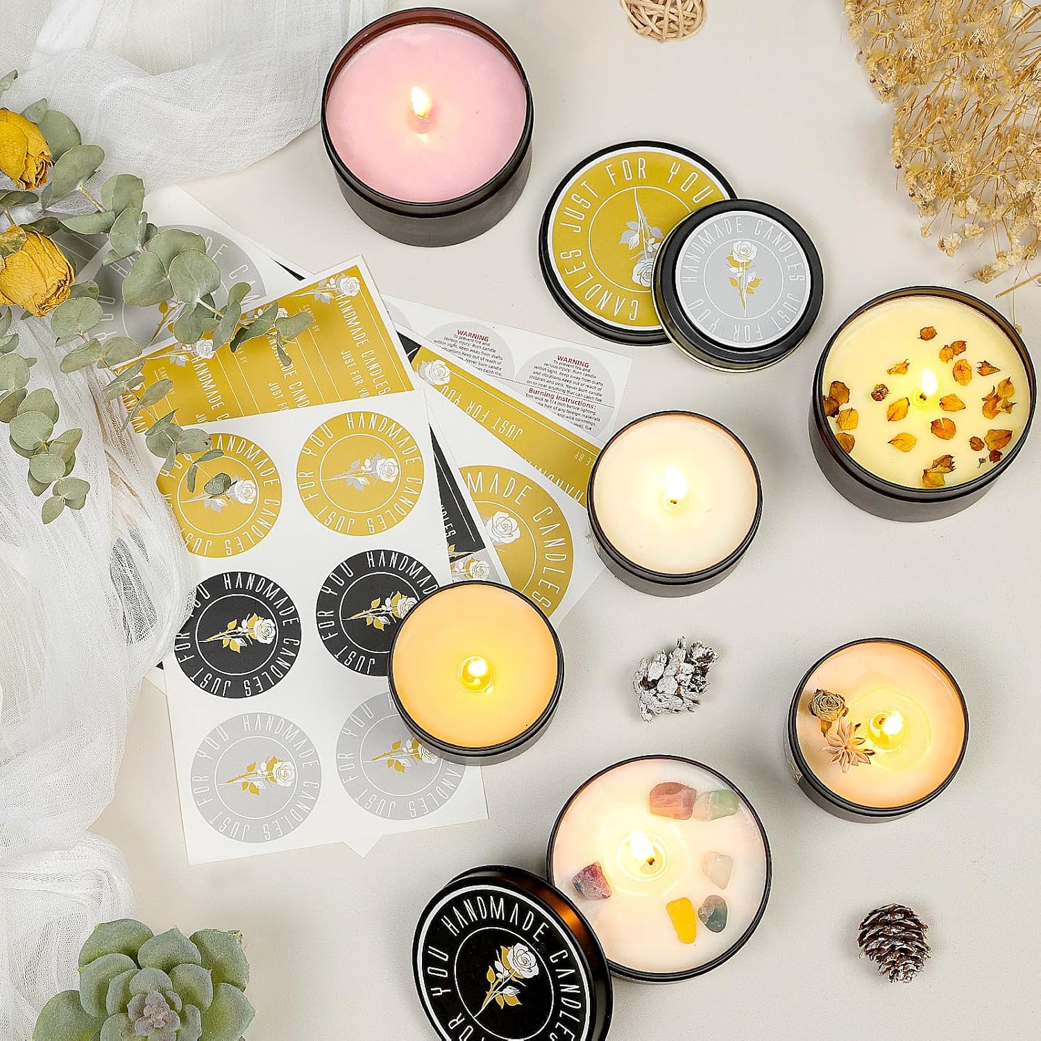 Connoo 24-Piece Candle Tins