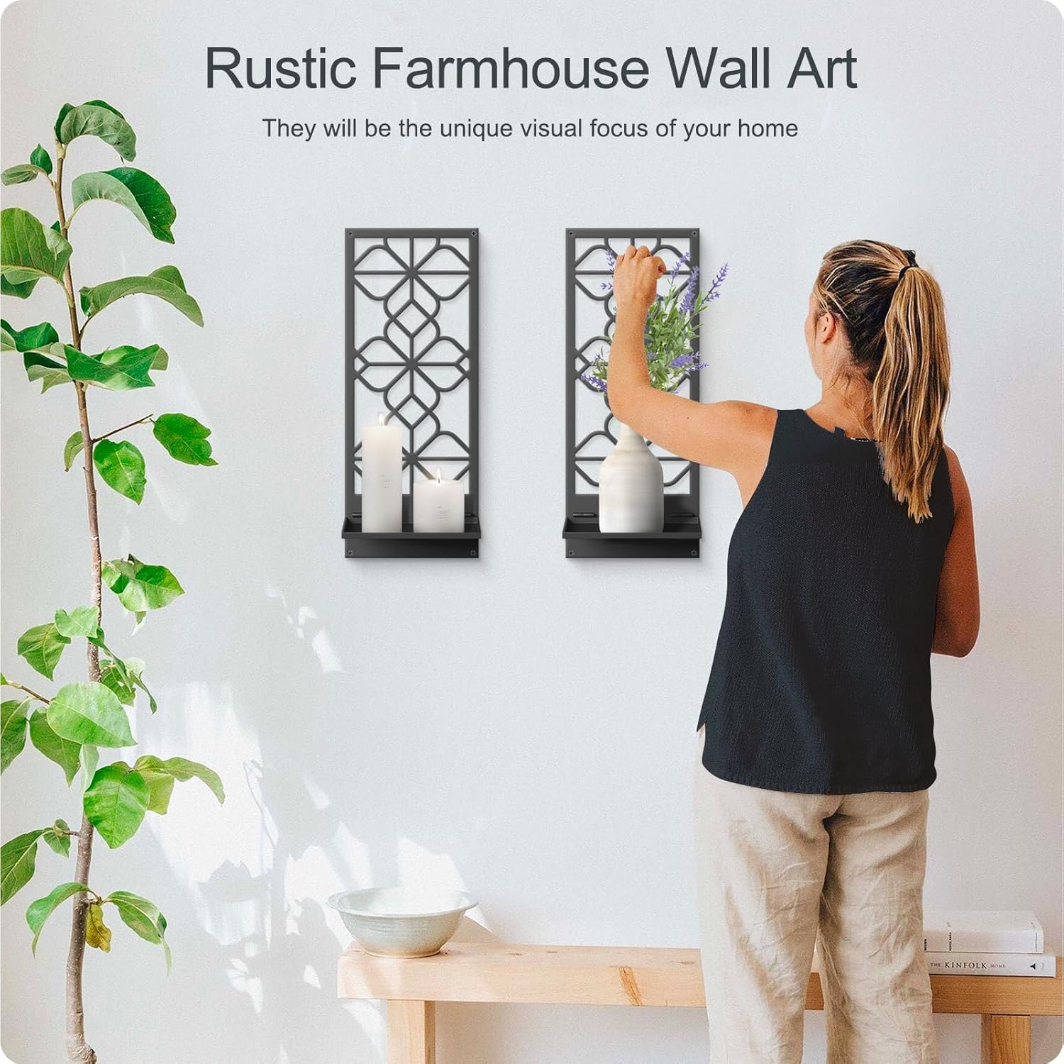 Black Metal Wall Decor Set 2-Pack