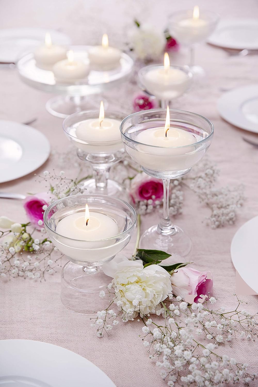 BOLSIUS 175 White Floating Candles Set of 40 - Elegant Party Accessories