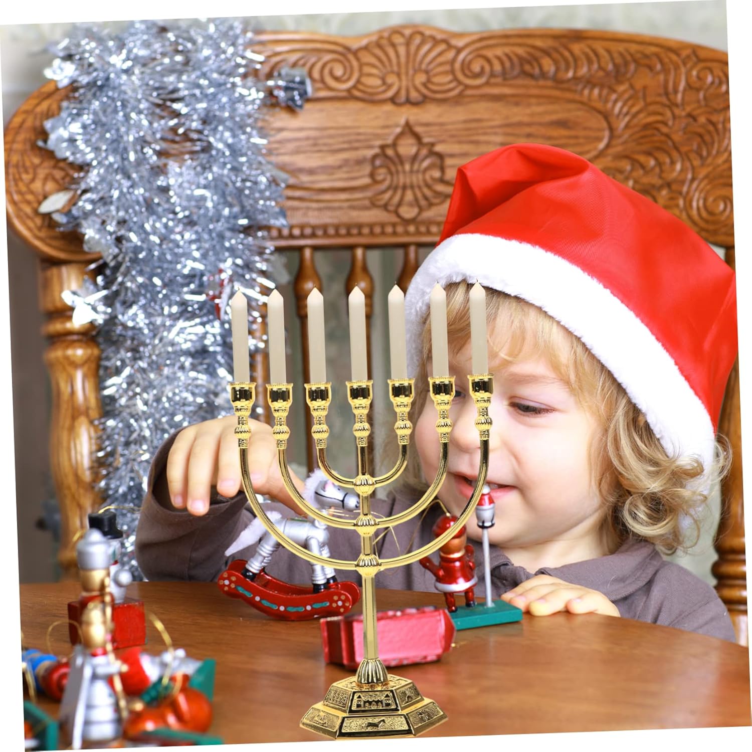 7-Piece Metal Candlestick Set for Israelis
