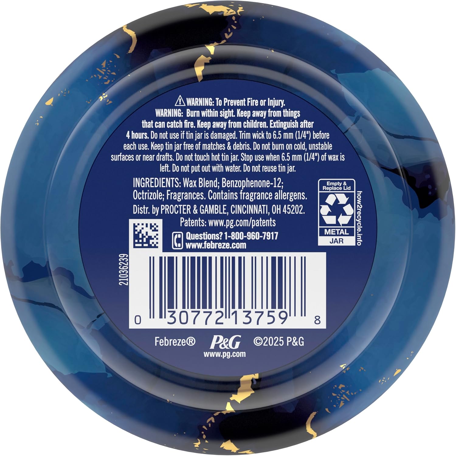 Fresh Ocean Scent Candle 11 oz Wicks Included