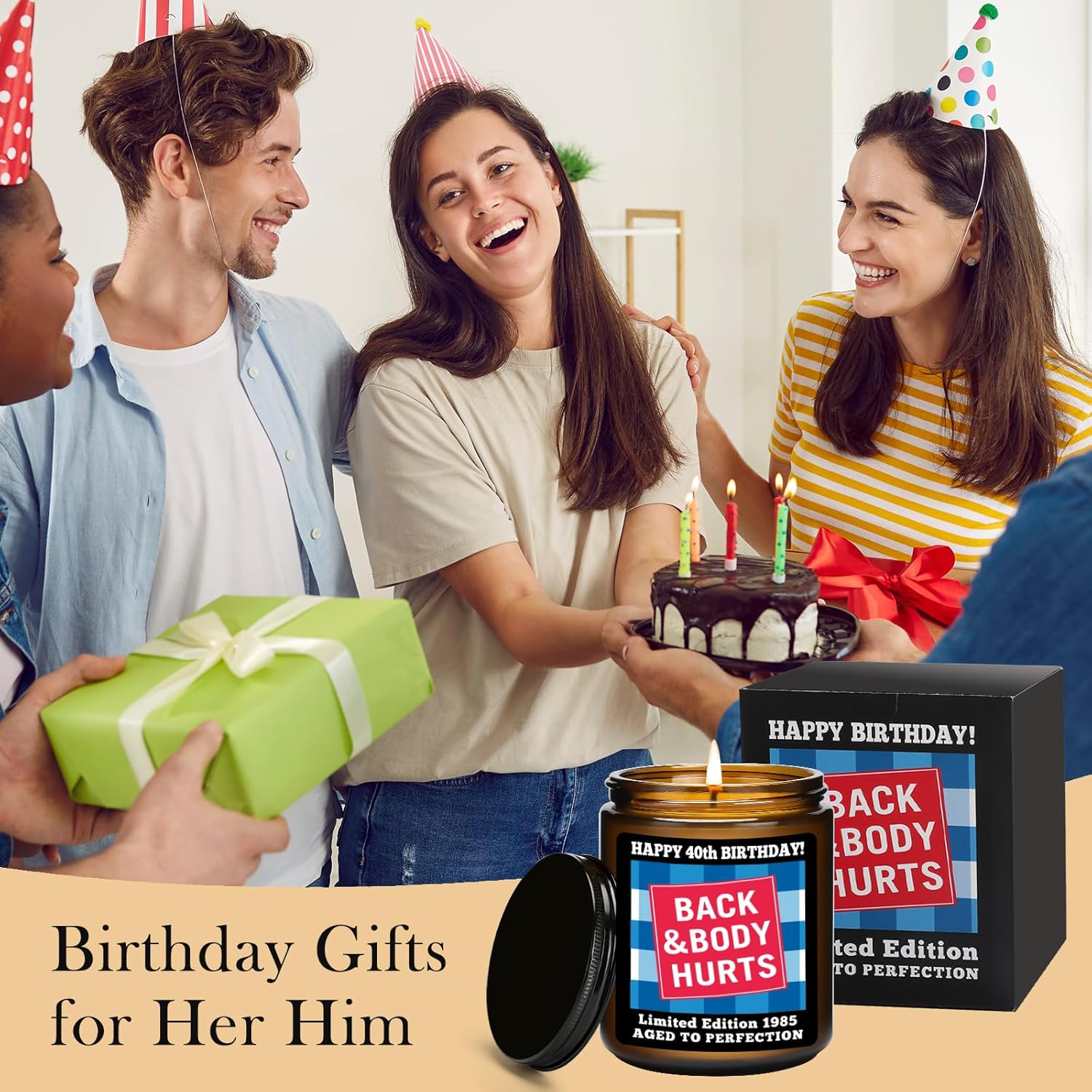 40th Birthday Candle for Women Men - Limited Edition 1985