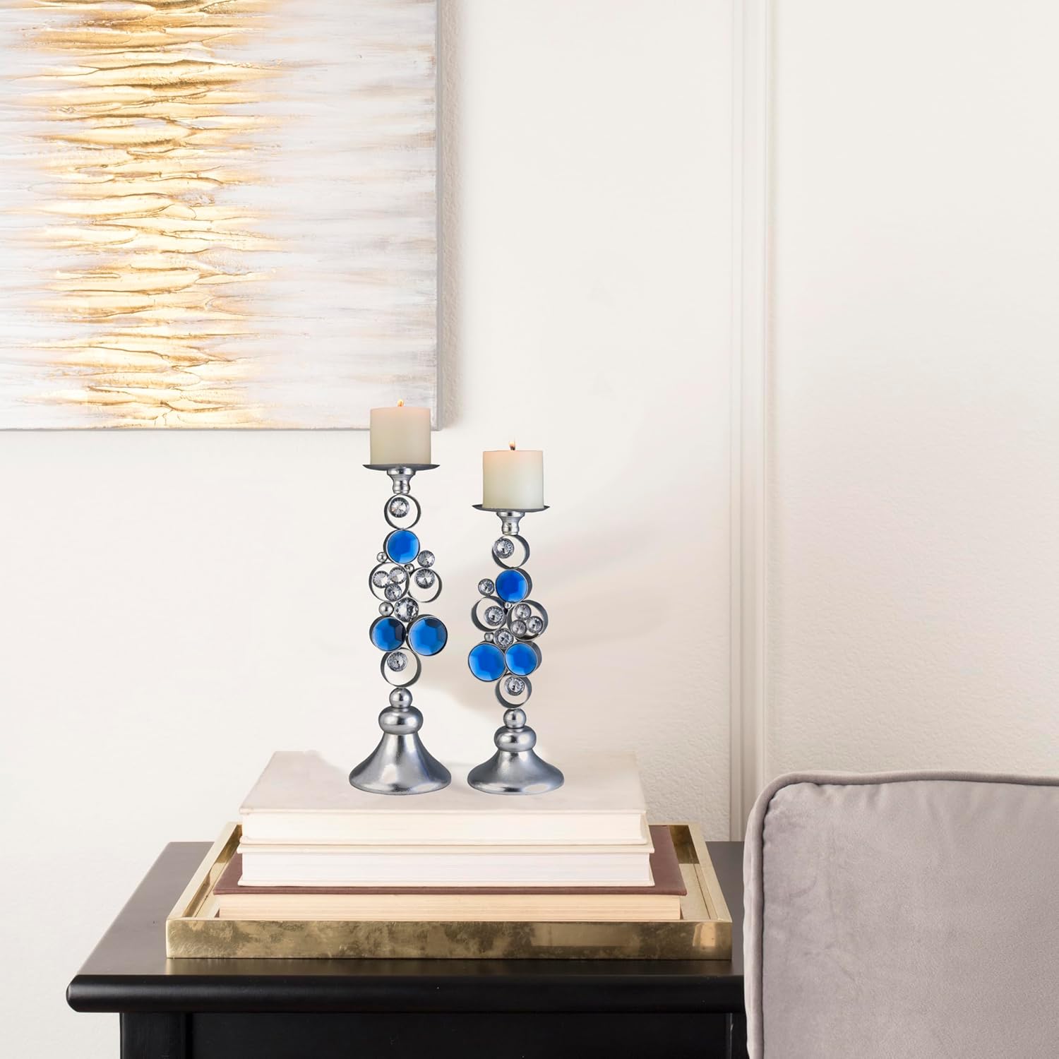 Elegant Candleholders with Vanilla Scented Candles