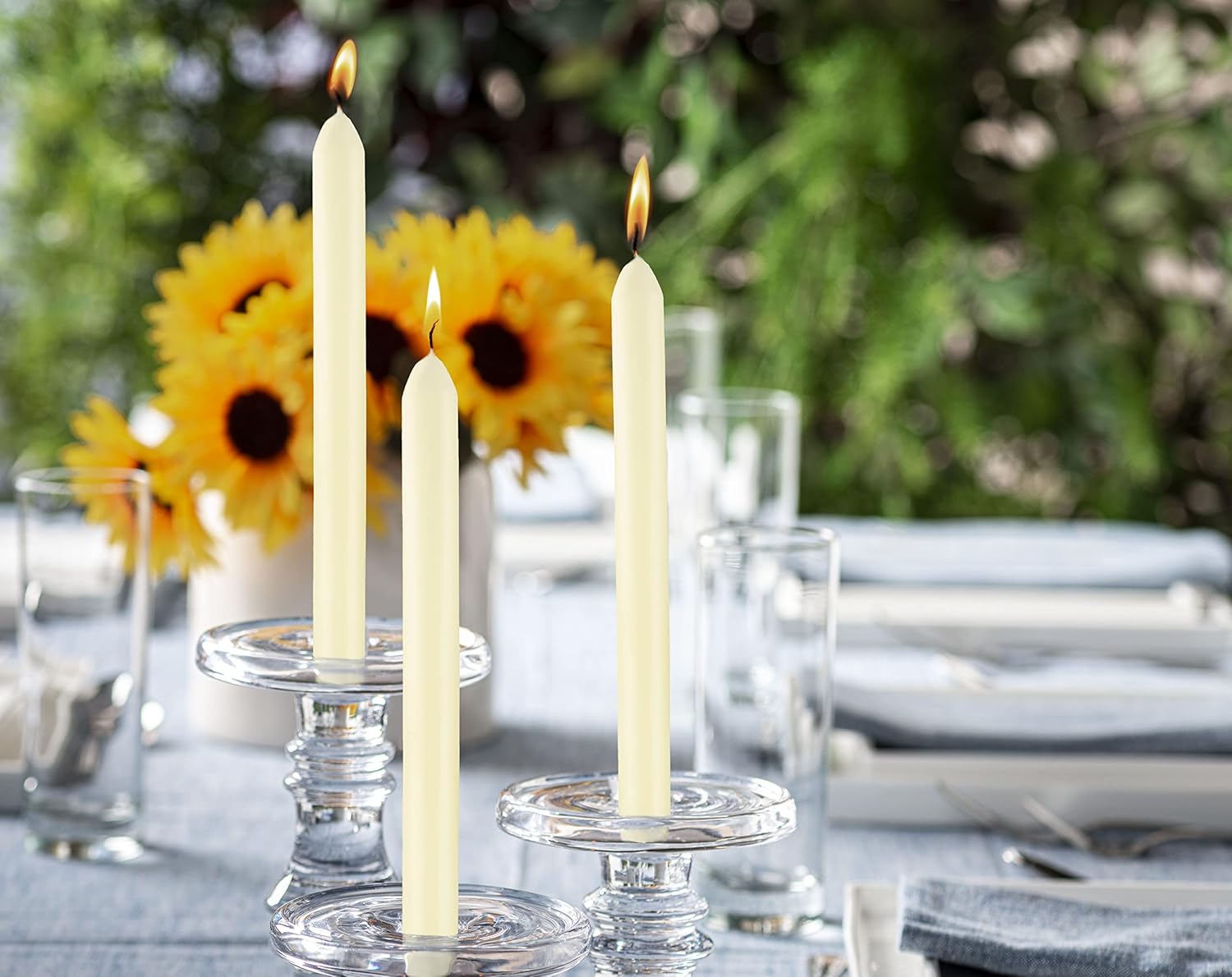 BOLSIUS Ivory Dinner Candles - Set of 10 9-Inch Unscented Durable Candles