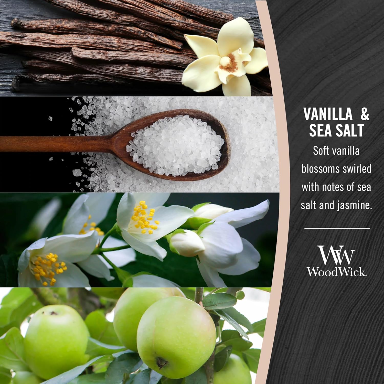 WoodWick Vanilla Sea Salt Scented Medium Hourglass Candle