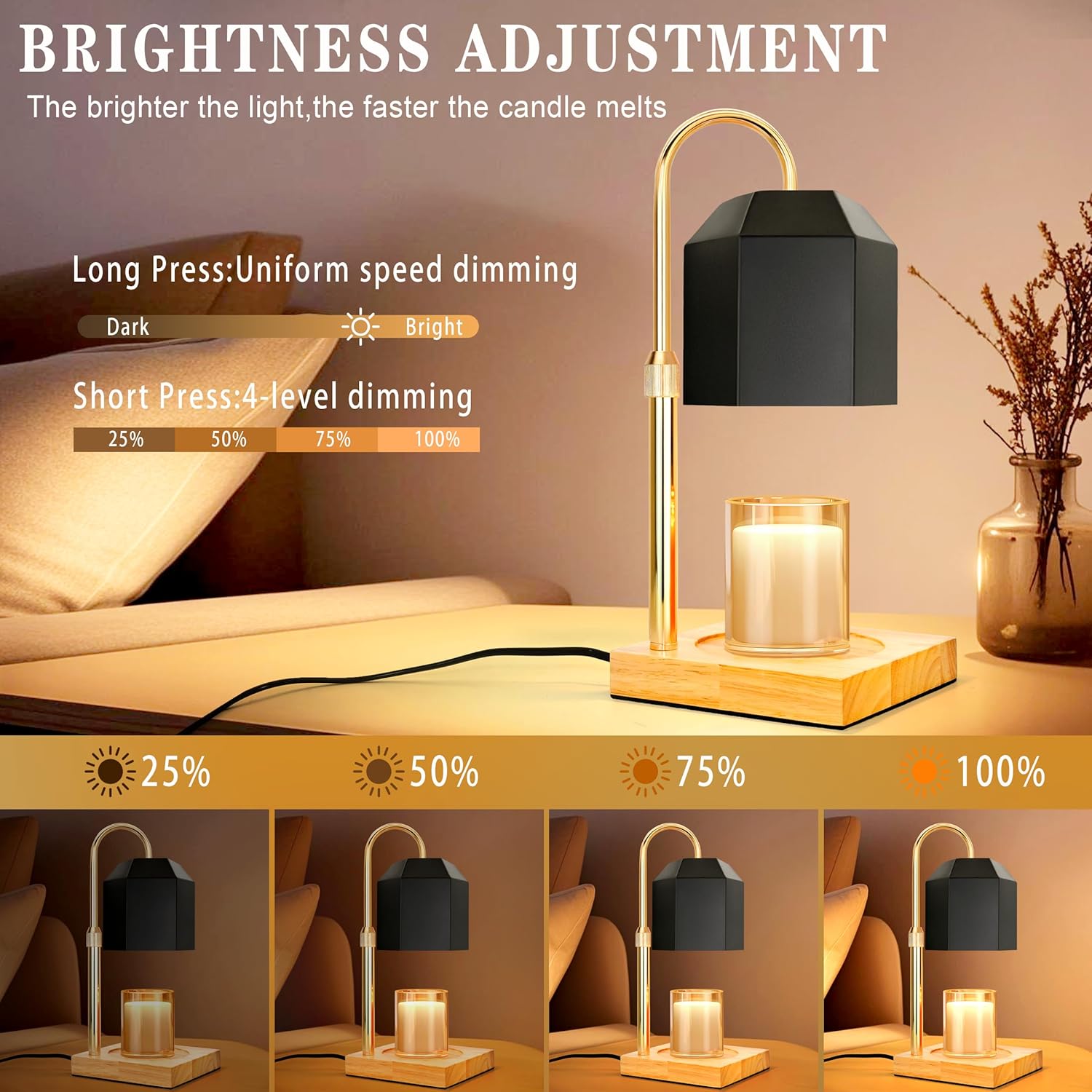 NELICOND Flameless Timer Candle Warmer Lamp