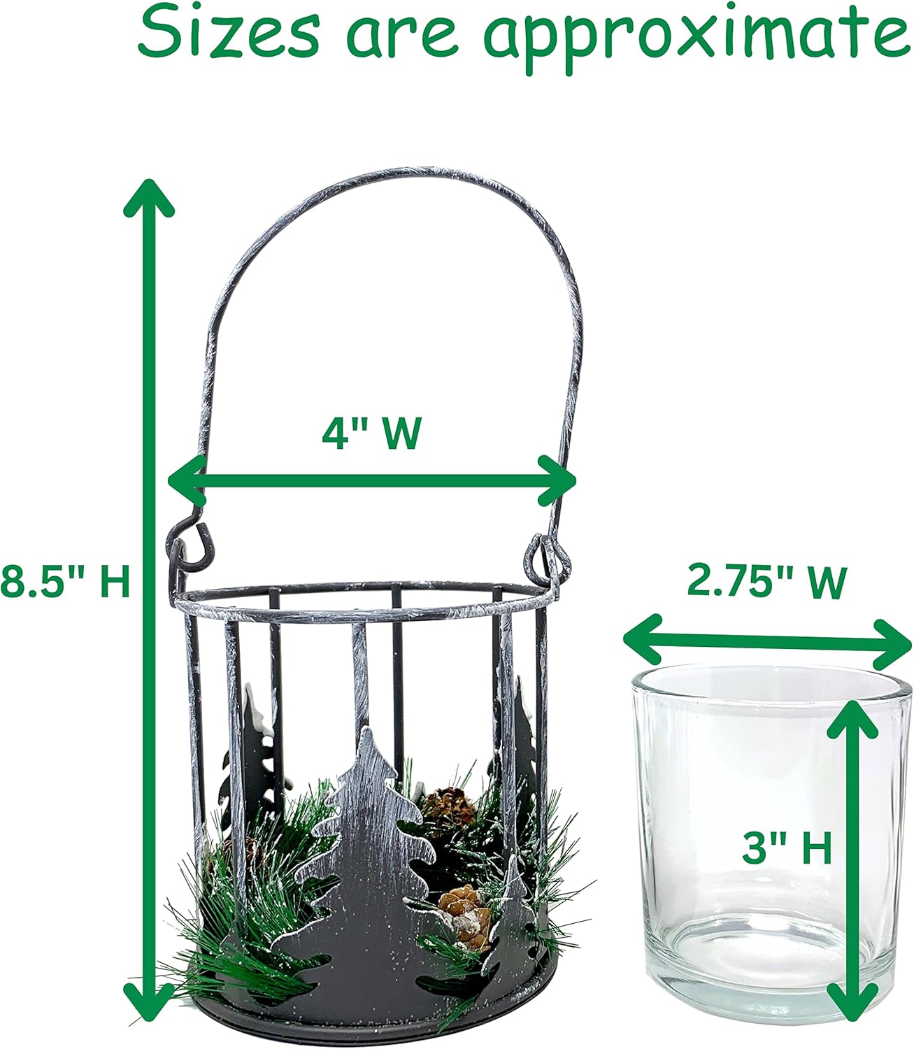 Cozy Christmas Candle Holder with Pinecones Greenery - 85inch