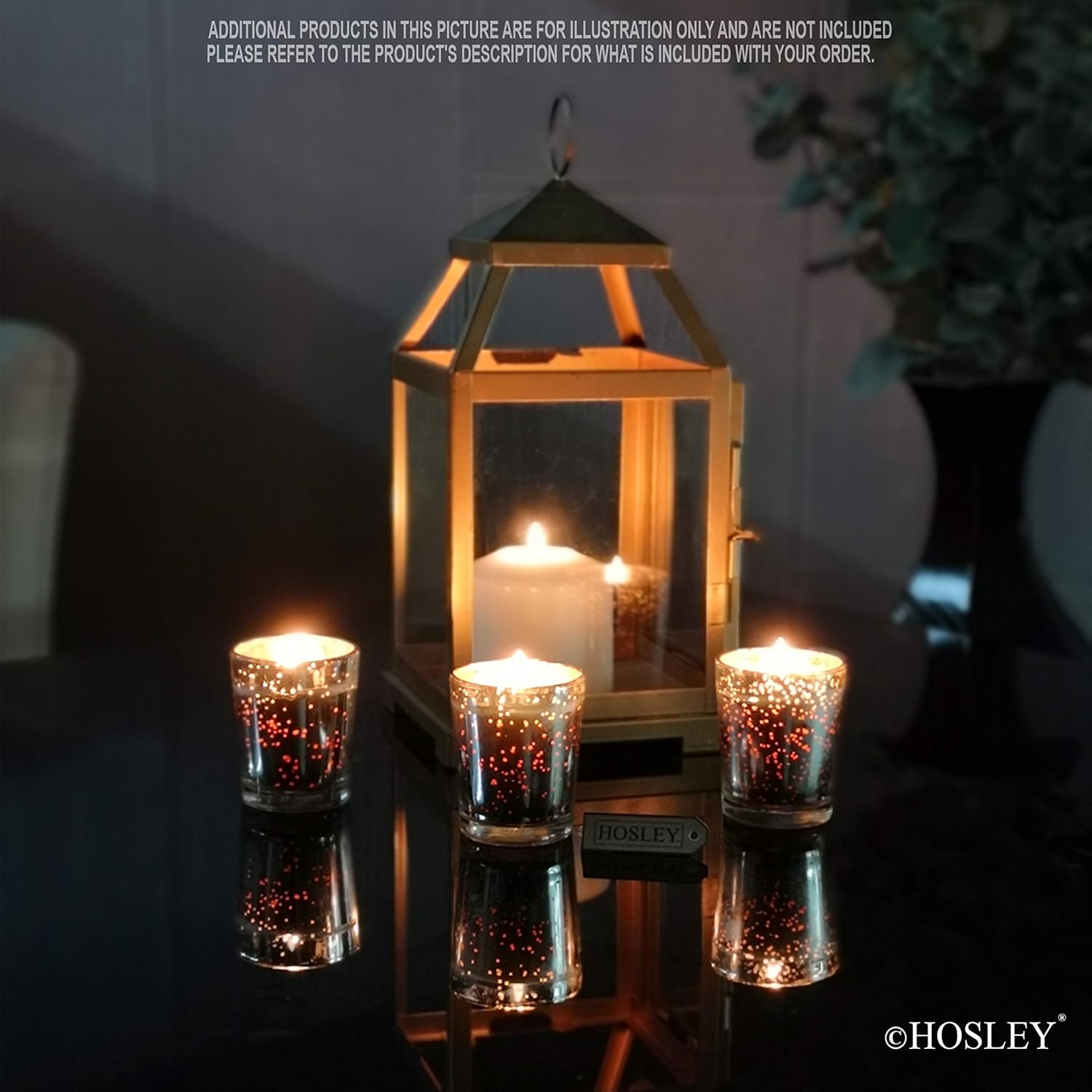 Hosley Premium Scented Glass Filled Votive Candles 6-Pack Rose