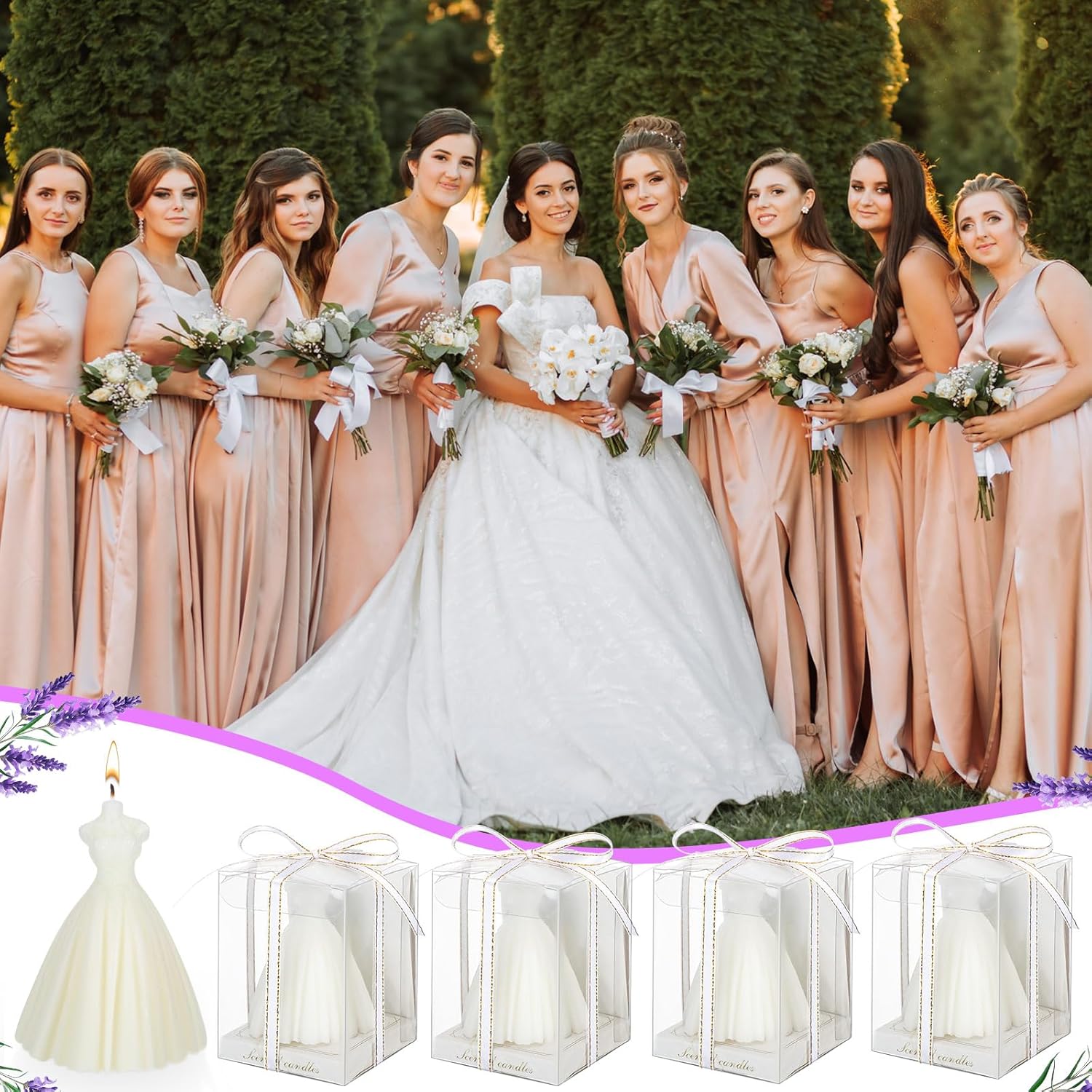6-Pack Wedding Candle Set