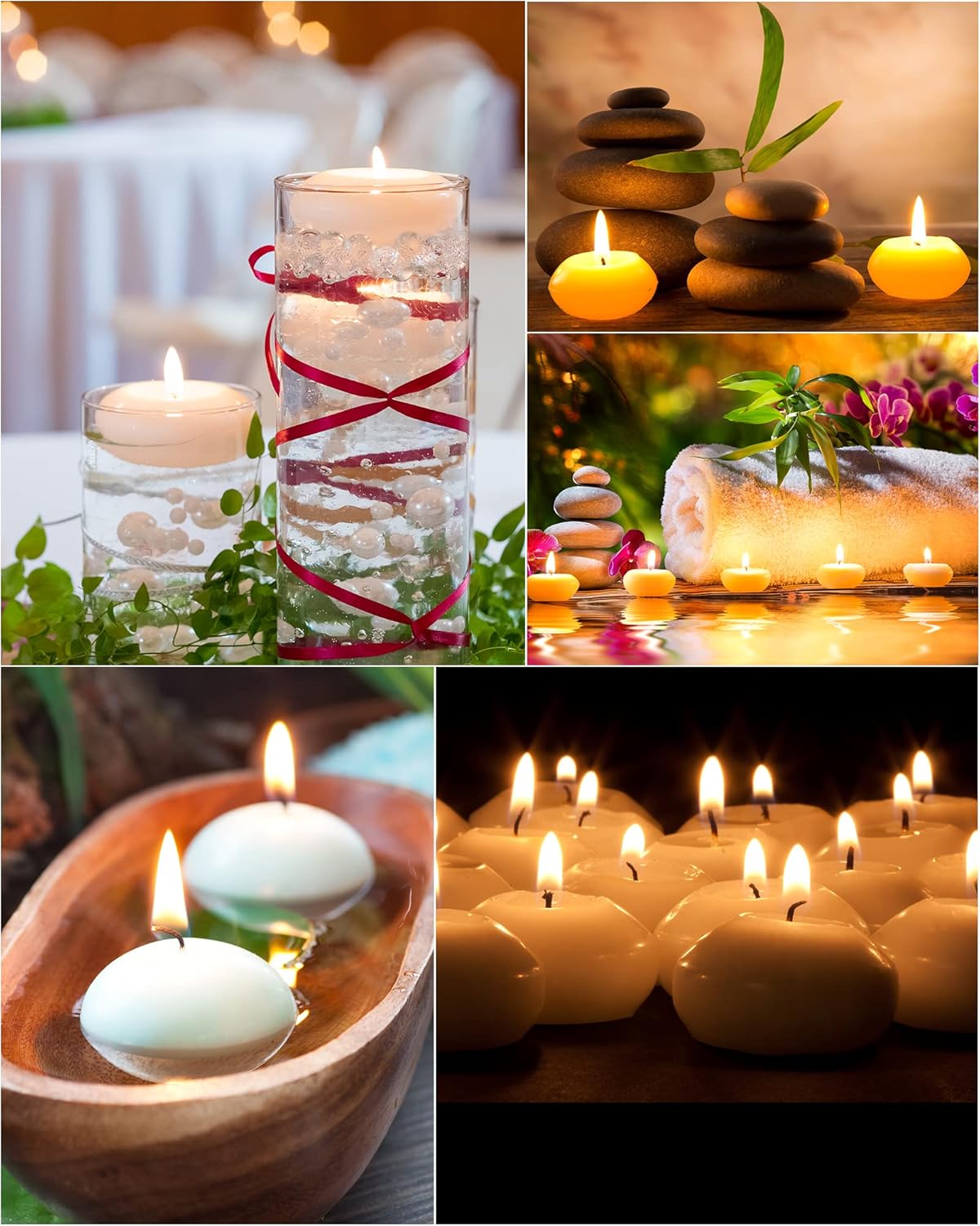 Sealed-Top Floating Tealight Candles Elegant White Set