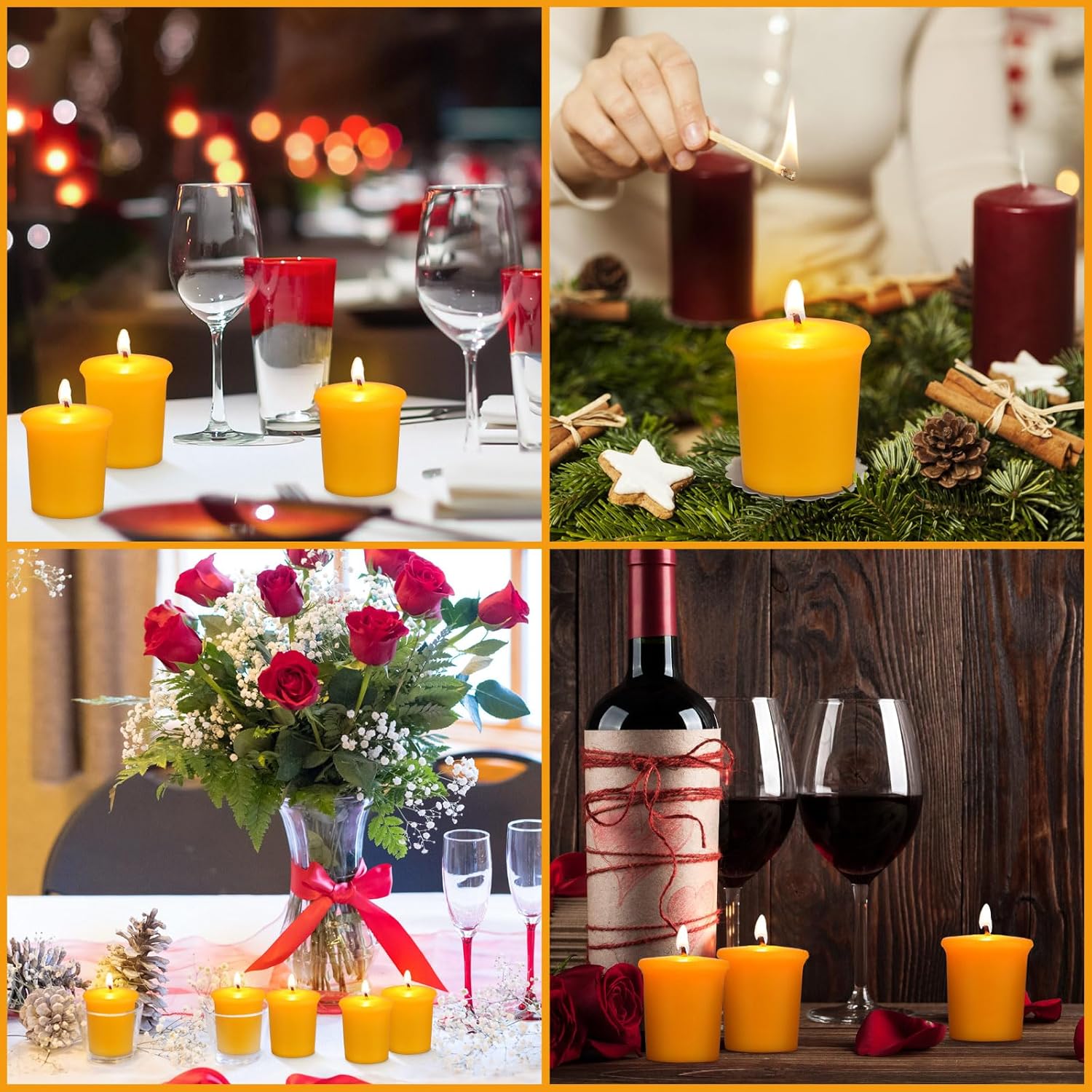36 Pcs Pure Beeswax Votive Candles 15-Hr Burn Time Home Event Gift