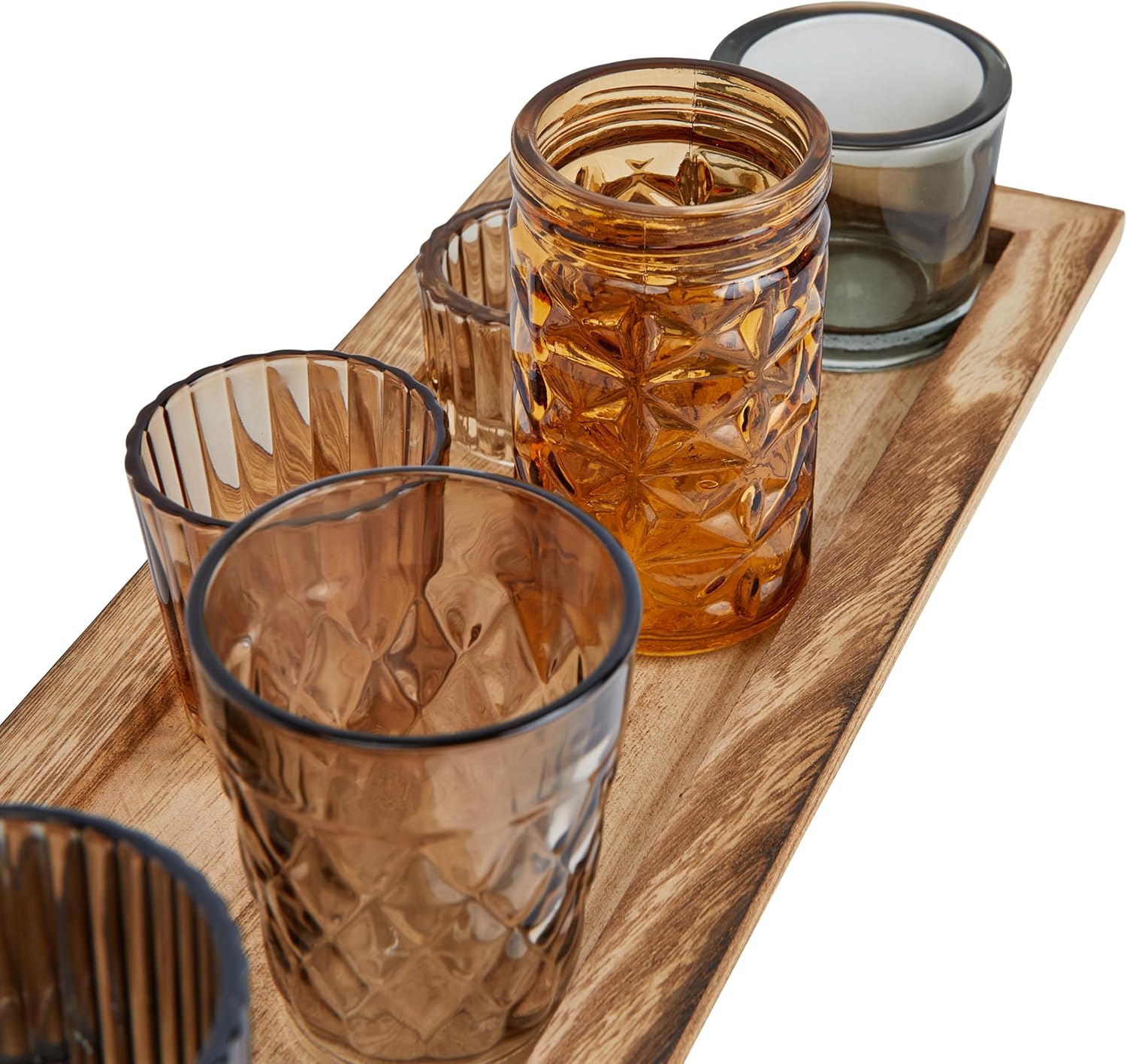 Solid Paulownia Wood Candleholder Set