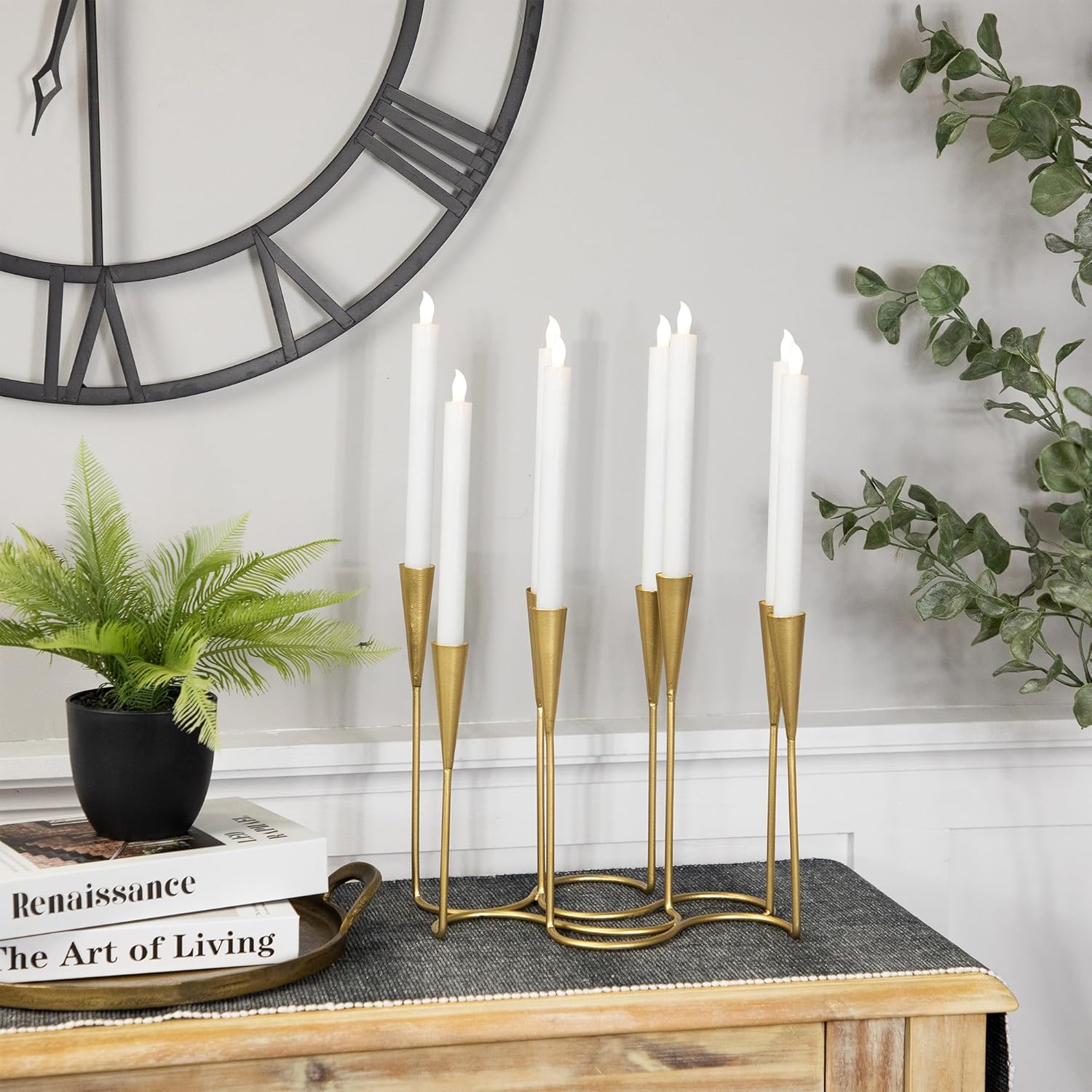 Northlight Modern 8 Taper Candelabra - Matte Gold Finish