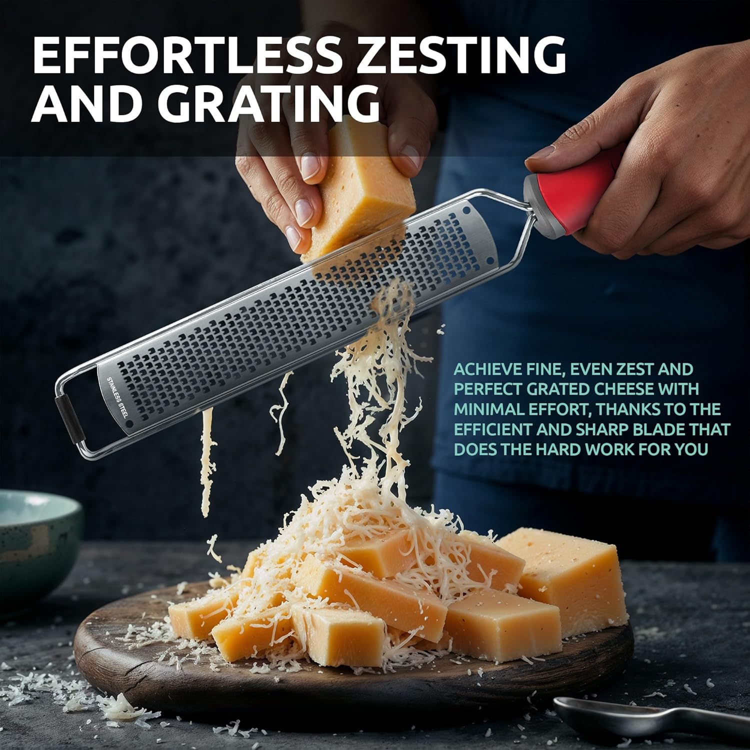 Lemon Zester Parmesan Grater Set with Stainless Steel Blades