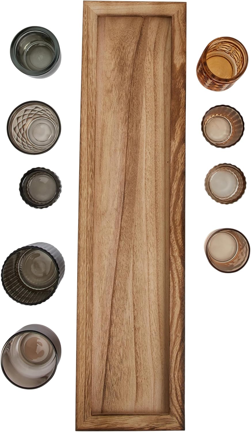 Solid Paulownia Wood Candleholder Set