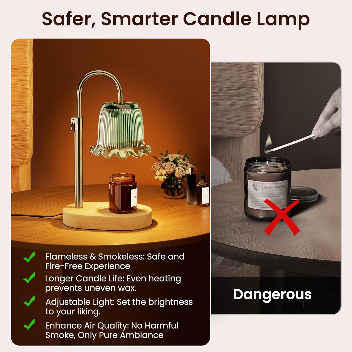 Adjustable Candle Warmer Lamp with Timer for Jar Candles
