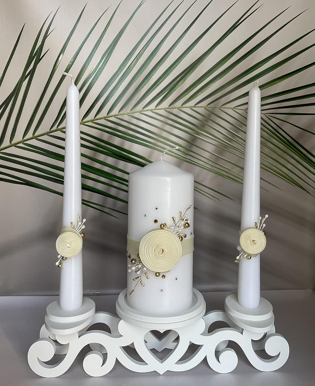 Magik Life Unity Candle Holder Set with Heart