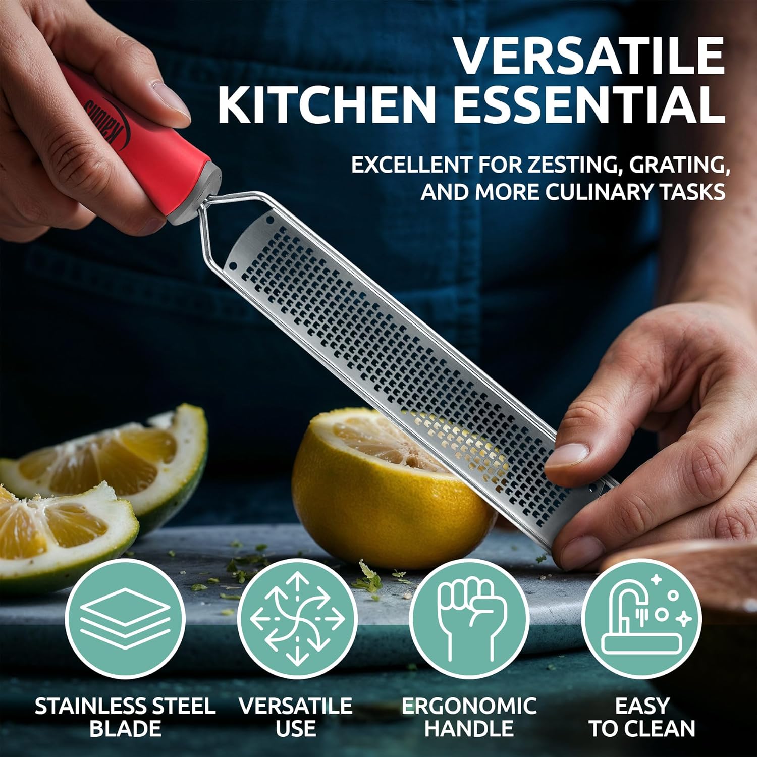 Lemon Zester Parmesan Grater Set with Stainless Steel Blades