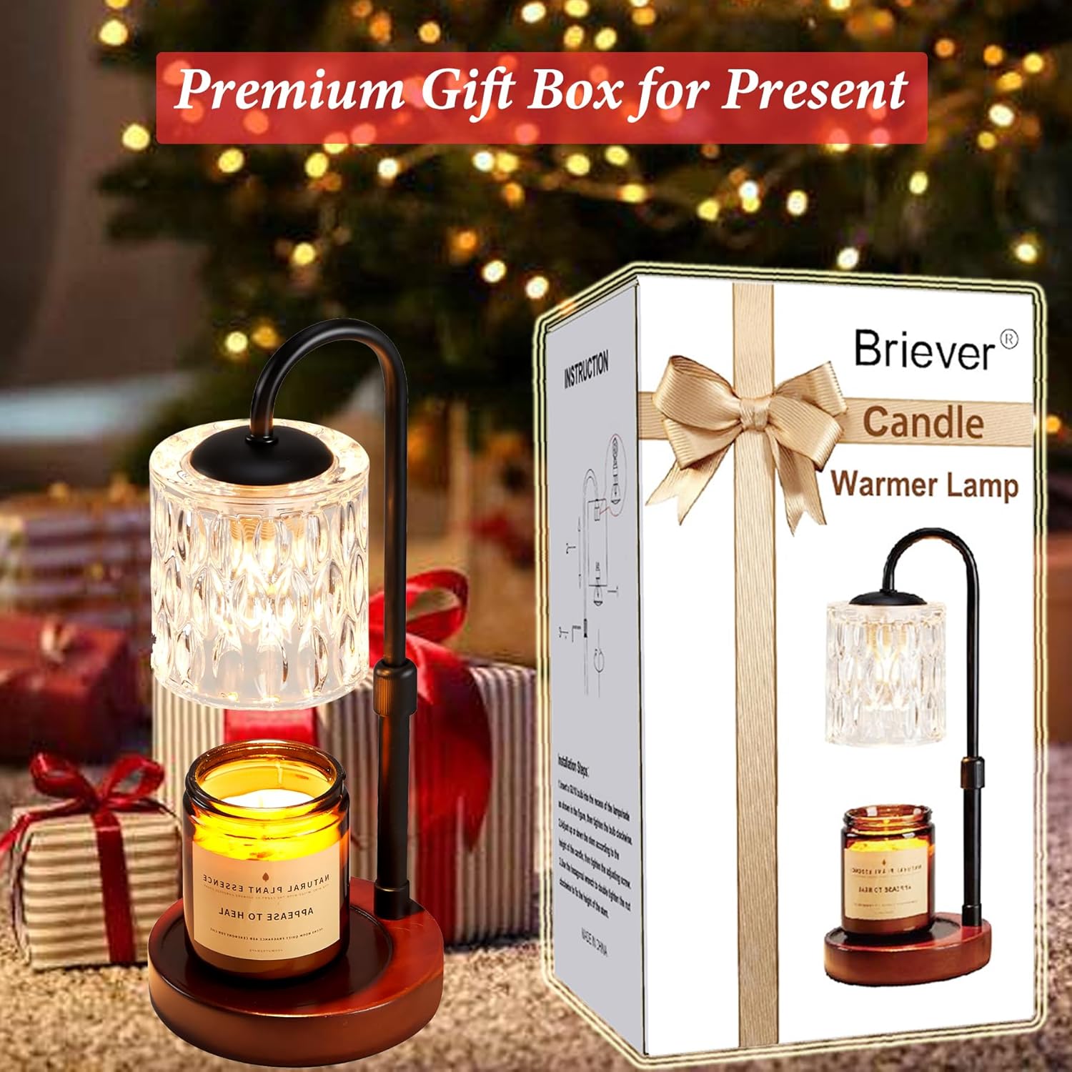Briever Dimmable Candle Warmer Lamp Adjust Height