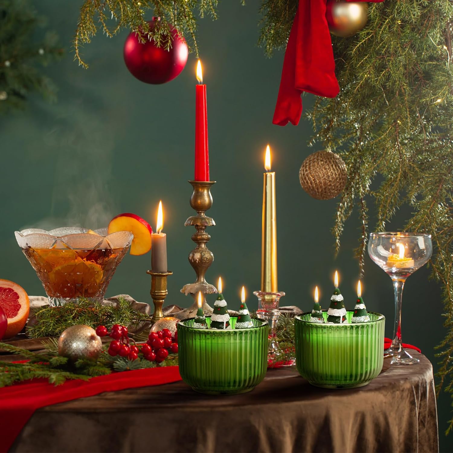 2-Piece Christmas Aspen Scented Tree Candle Set