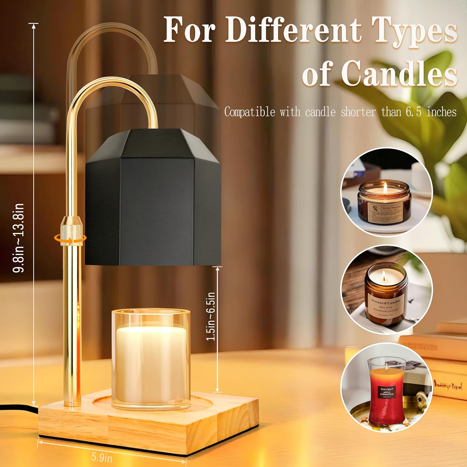 NELICOND Flameless Timer Candle Warmer Lamp