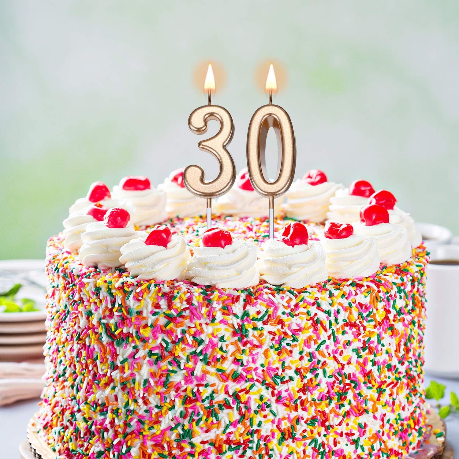 30th Birthday Candles Cake Topper Happy Birthday