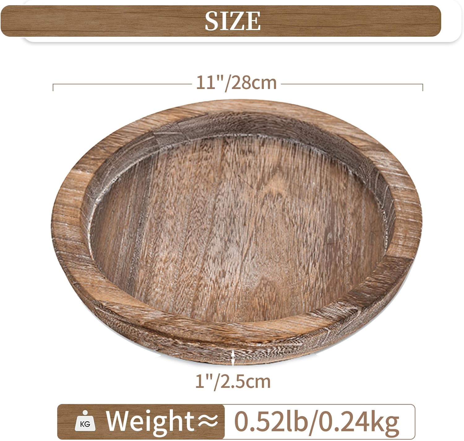 Rustic Wood Table Centerpiece Candle Holder 11x11