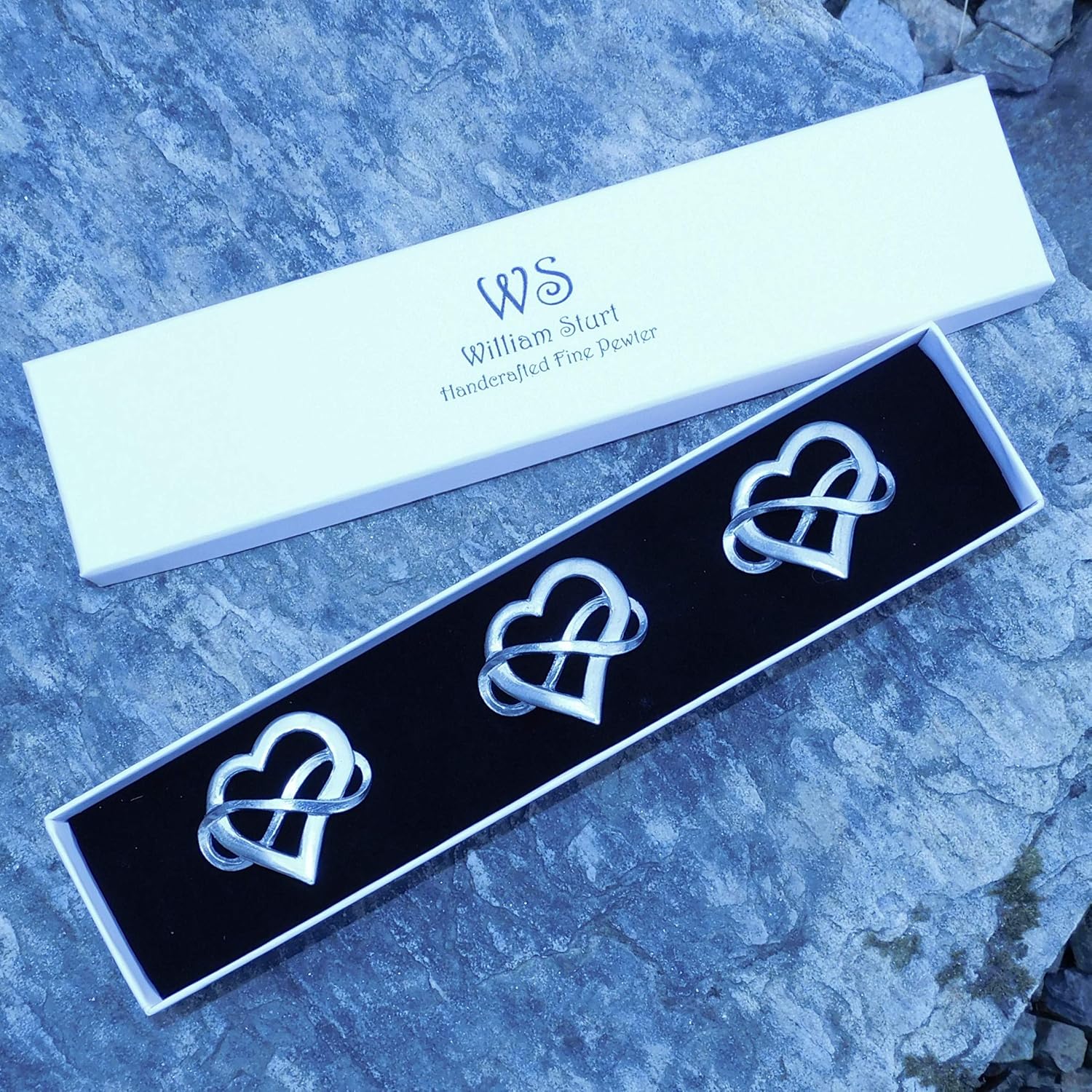 3 Set Infinity Heart Candle Pins in Fine Pewter