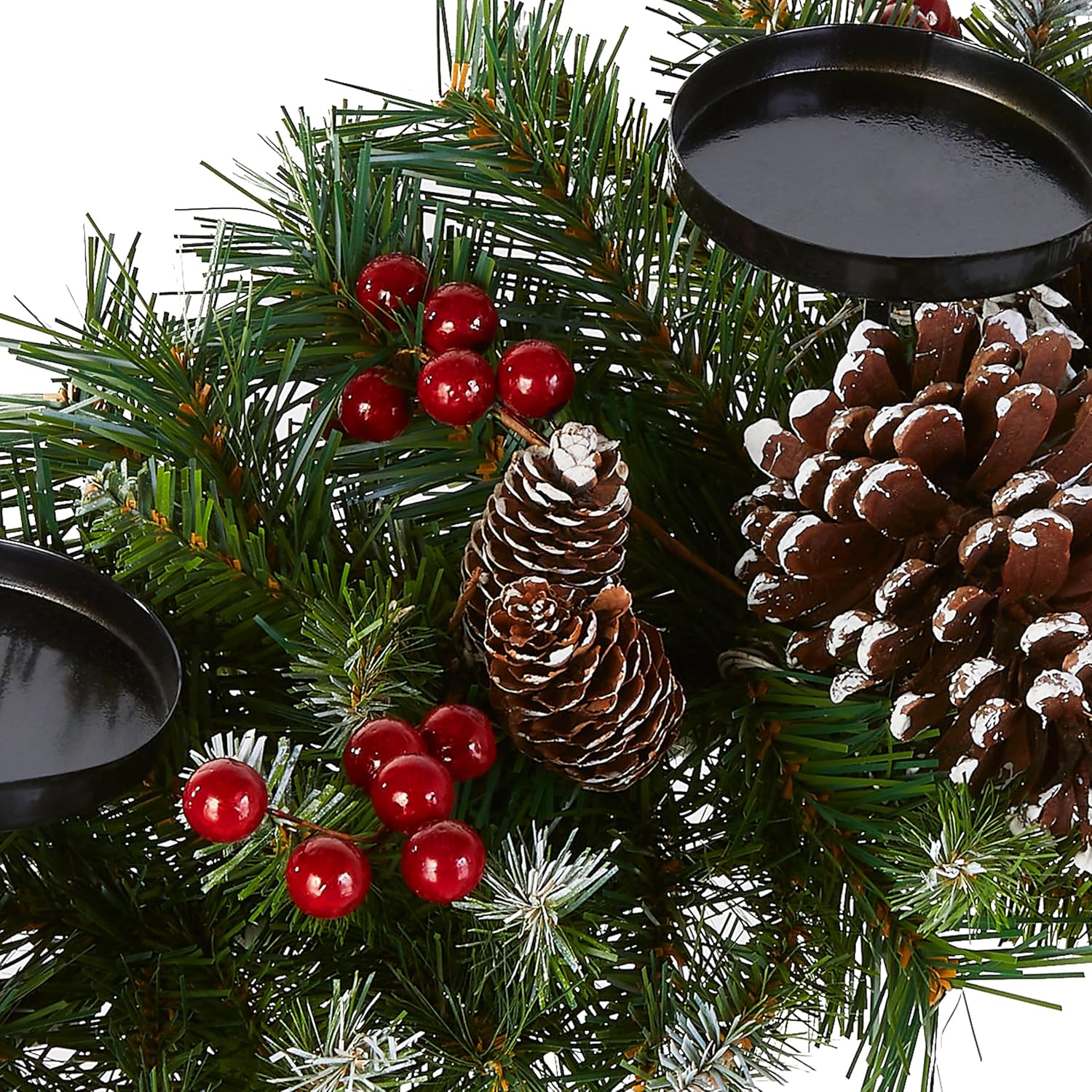 Festive Christmas Centerpiece with 3 Candle Holders