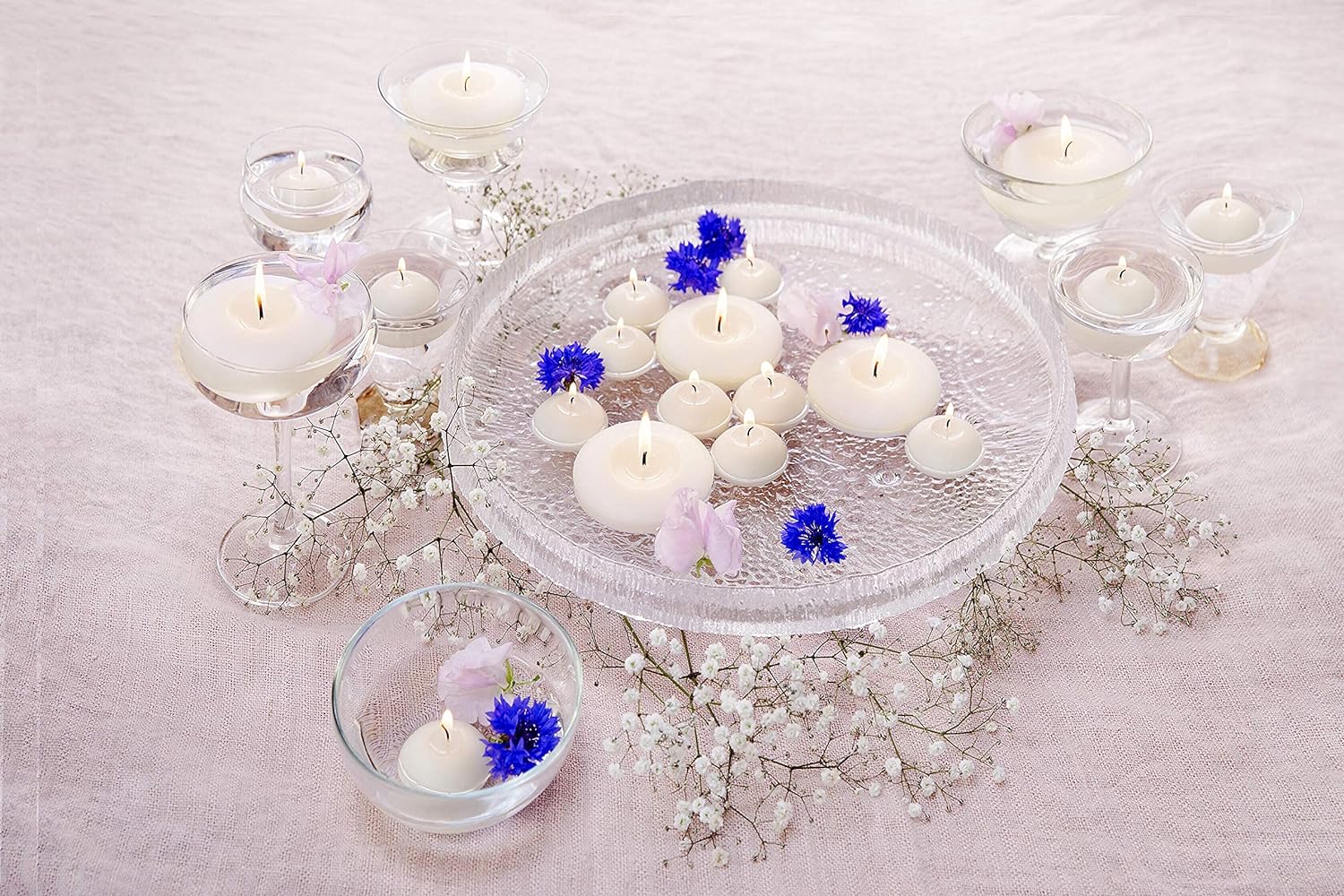 BOLSIUS 175 White Floating Candles Set of 40 - Elegant Party Accessories