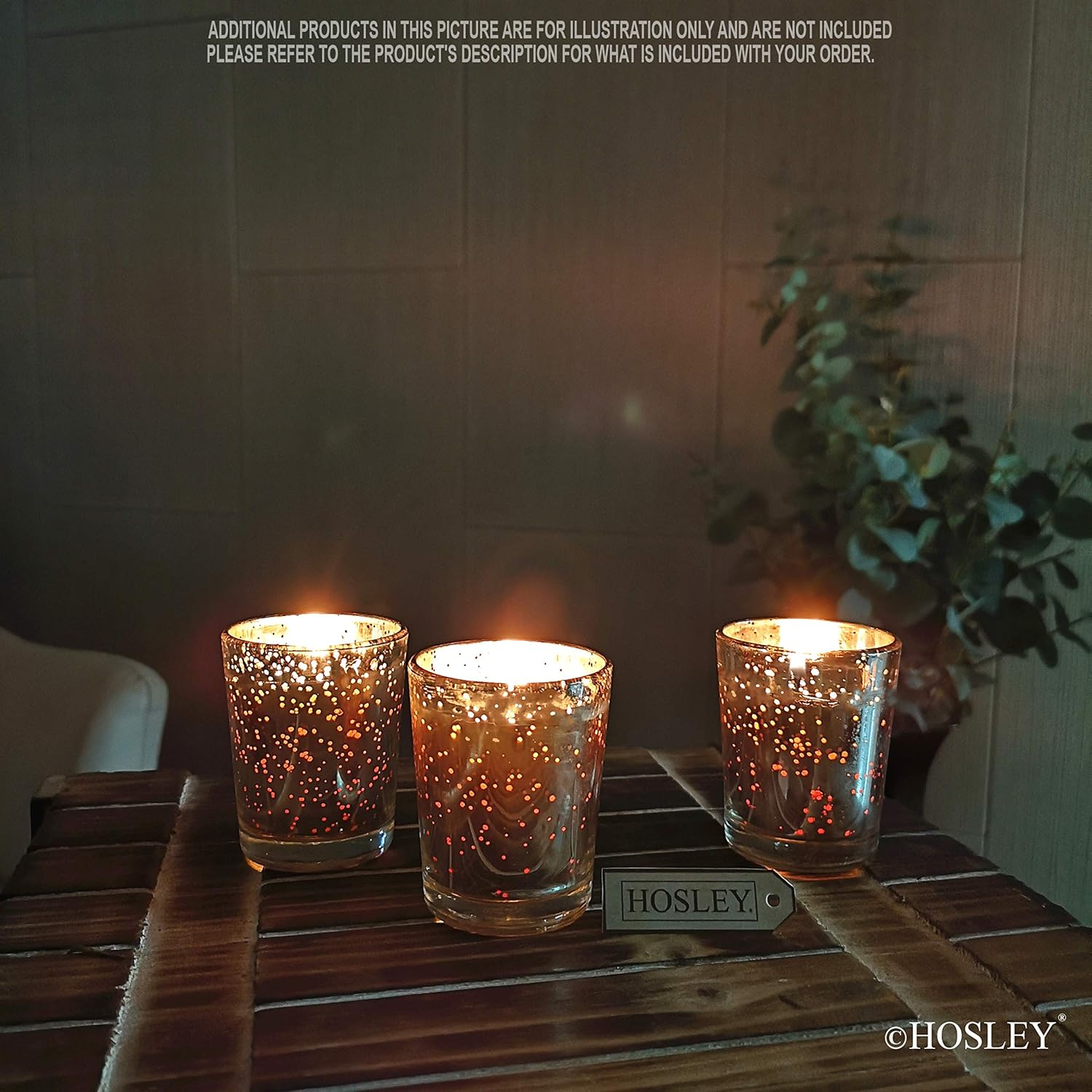 Hosley Premium Scented Glass Filled Votive Candles 6-Pack Rose