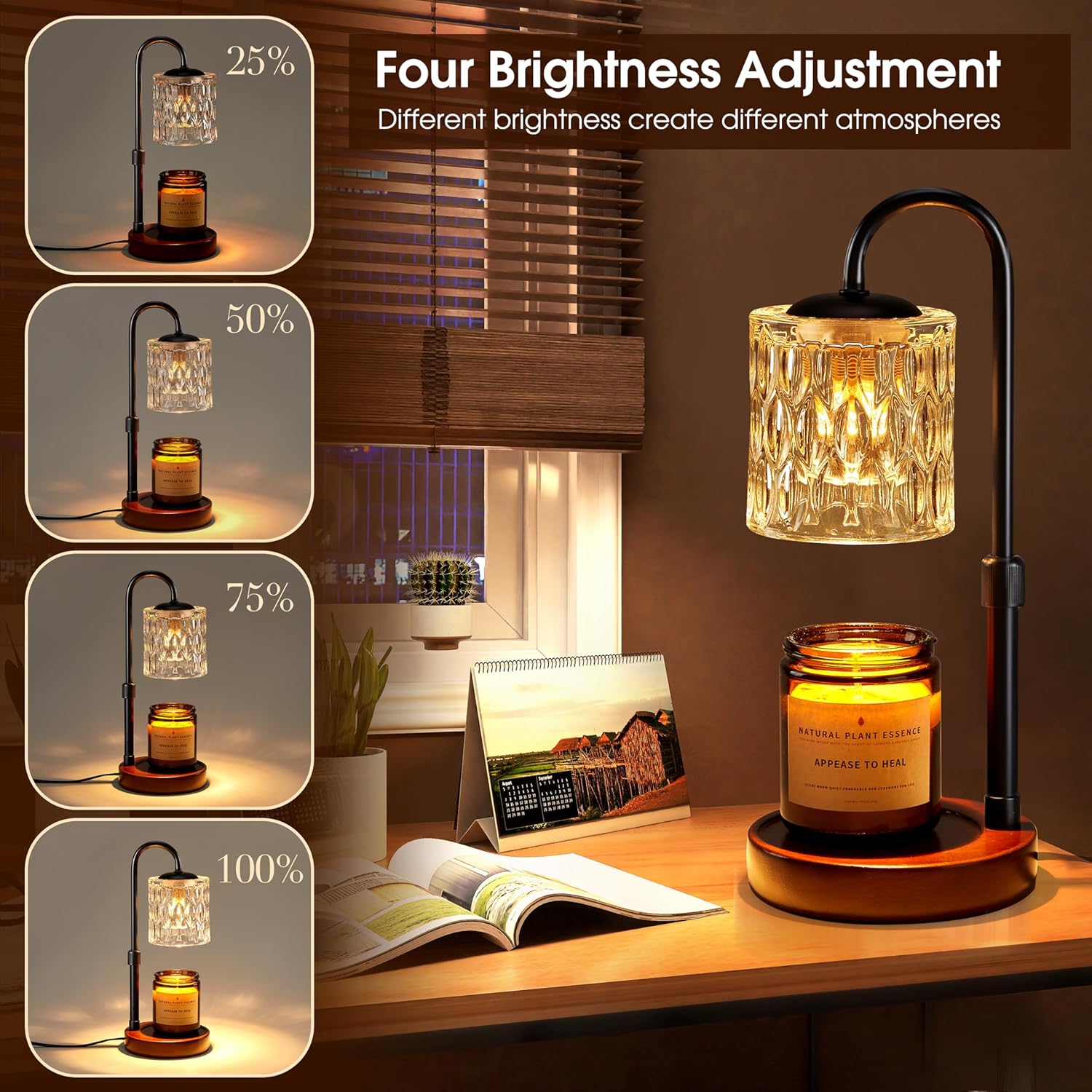 Briever Dimmable Candle Warmer Lamp Adjust Height